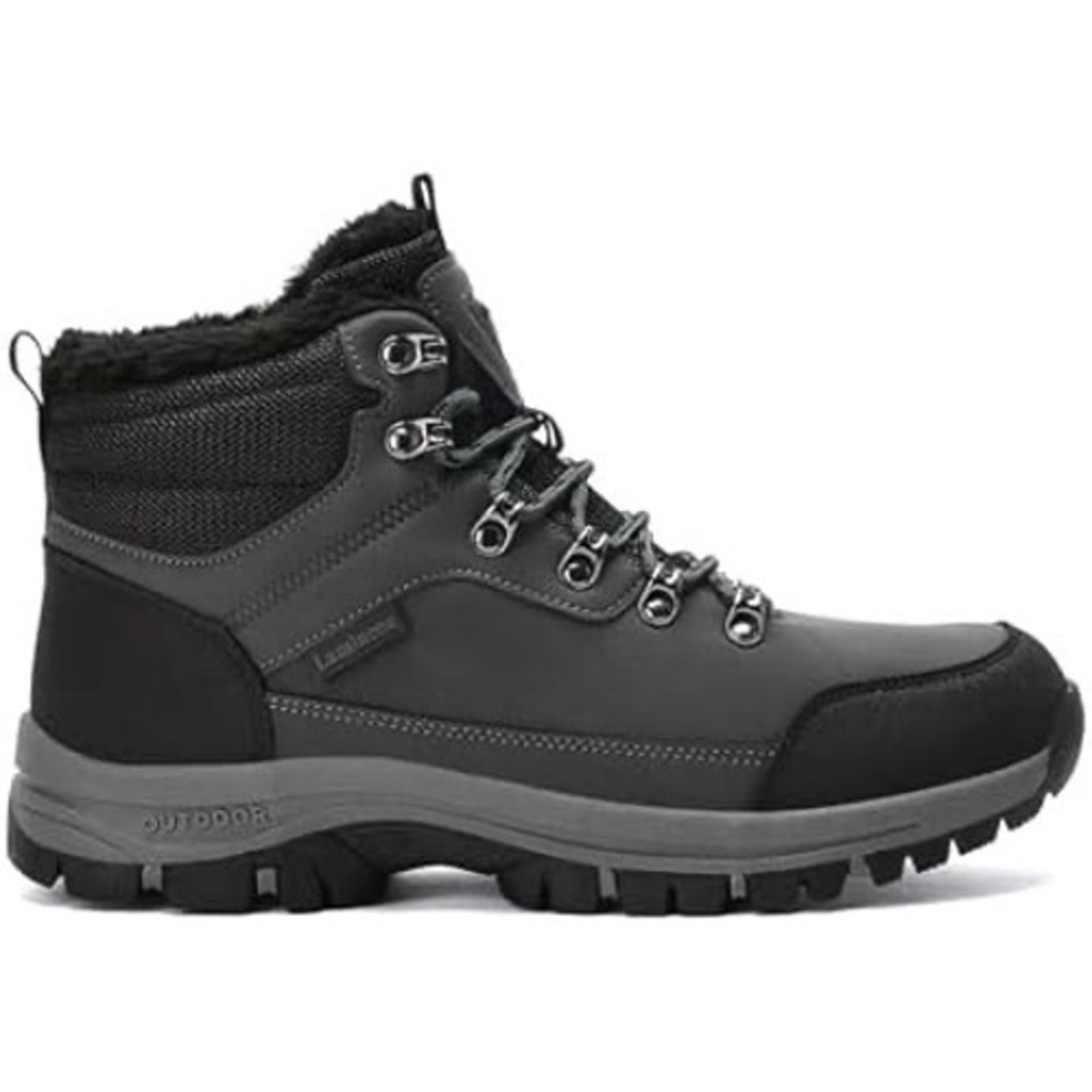 Lamincoa Mens Winter Snow Boots Grey Water Resistant Fur Lined Sz 12 NEW IN BOX